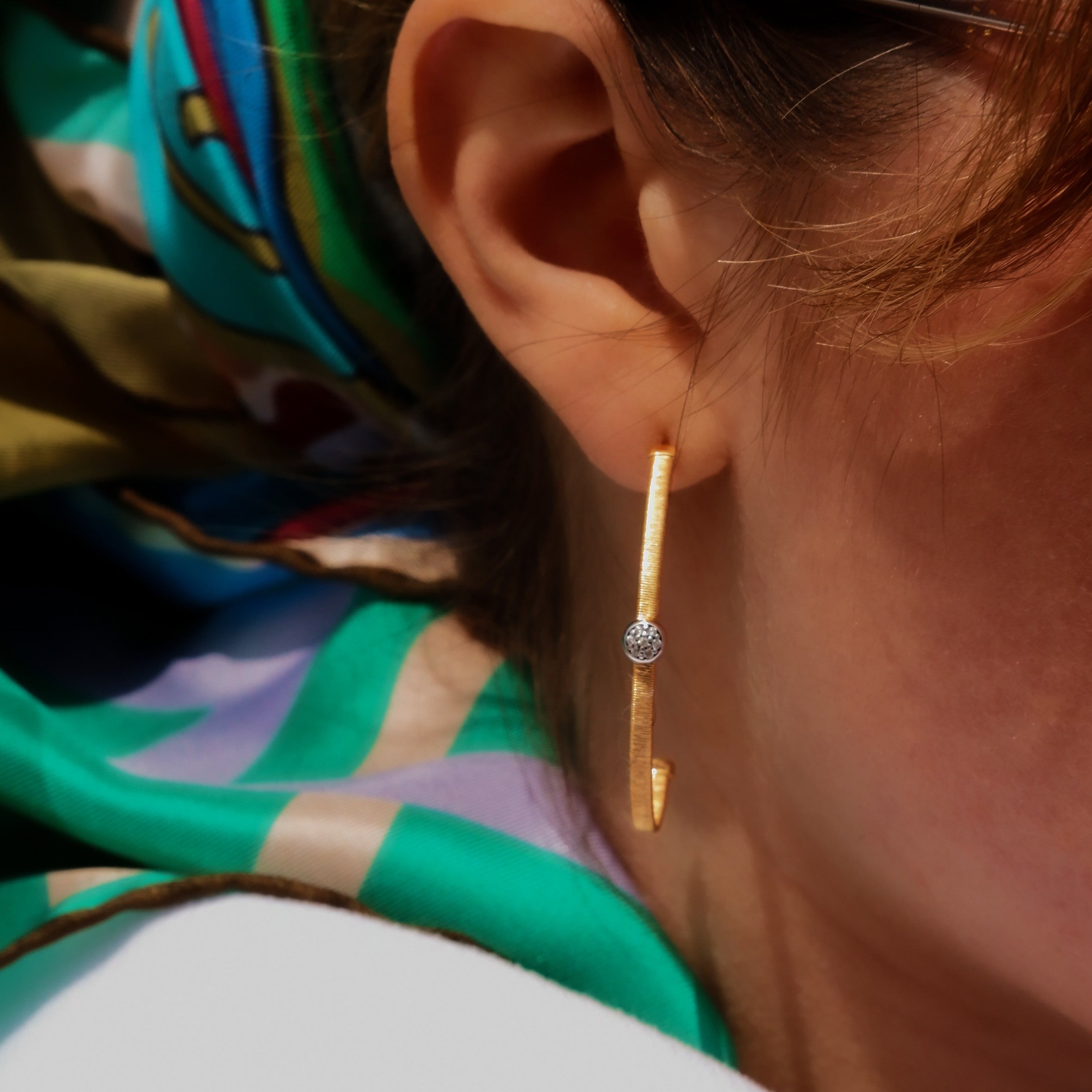 AURA earrings ø4cm ROUND PAVÈ
