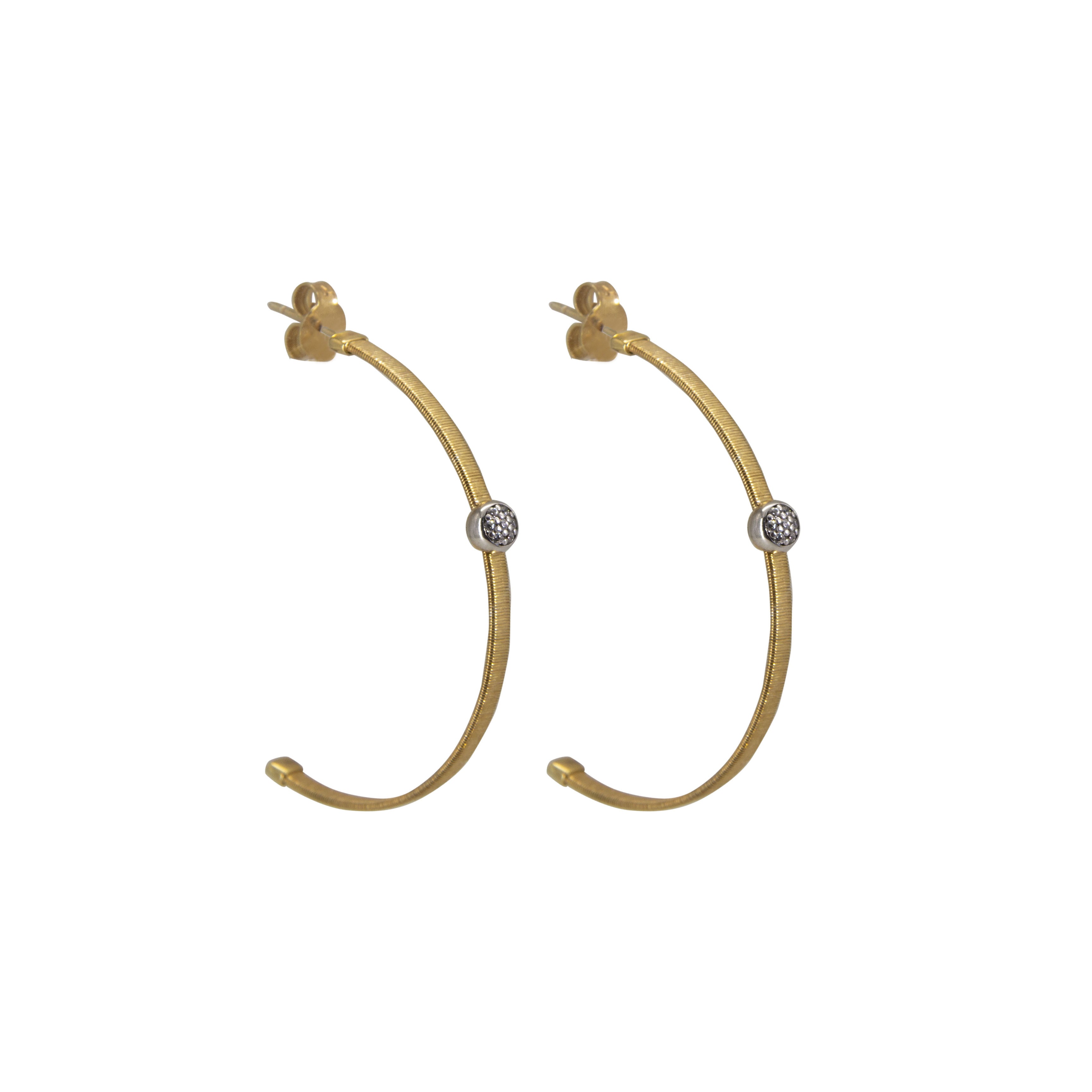 AURA earrings ø4cm ROUND PAVÈ