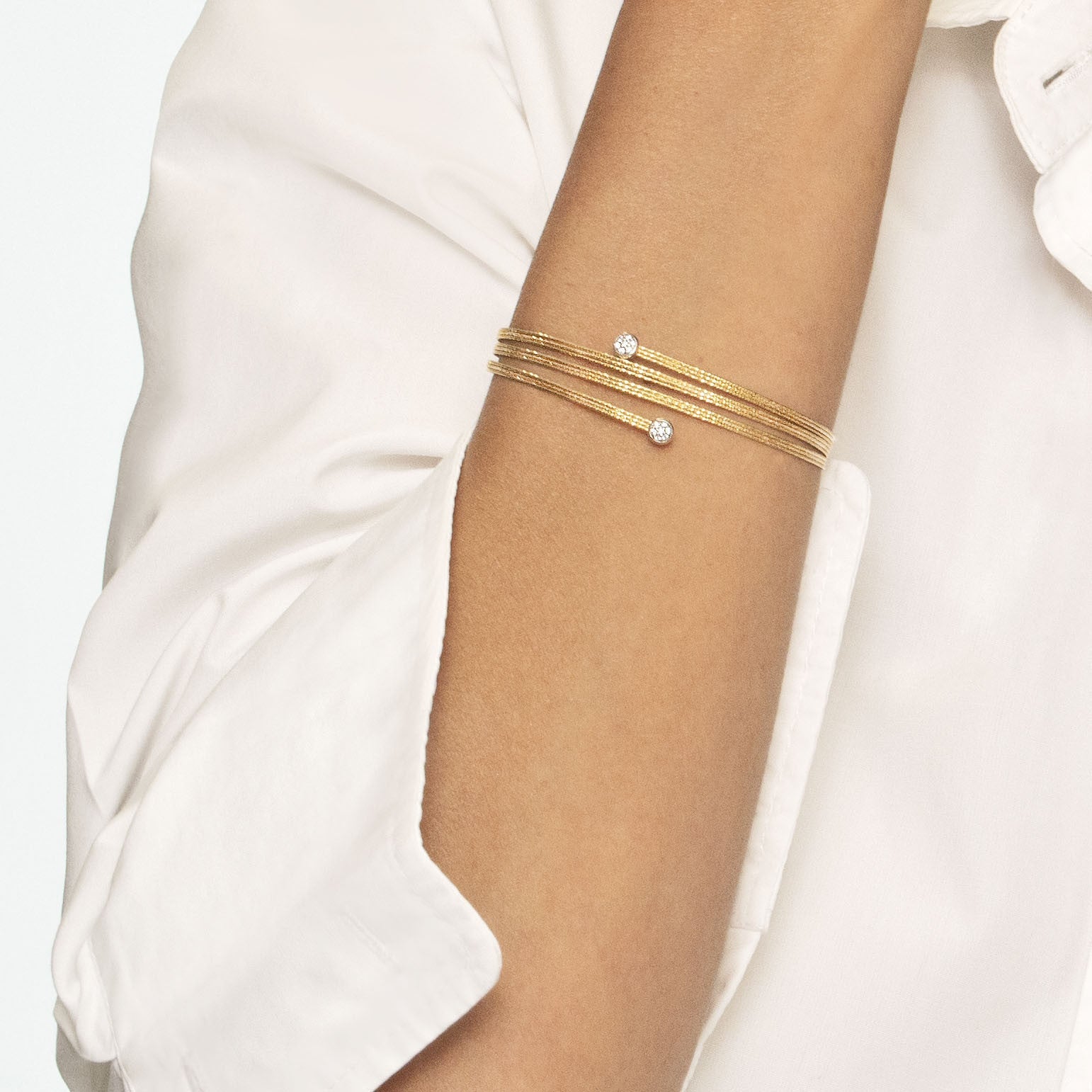 MUSA bracelet 3 rows SQUARE PAVÈ