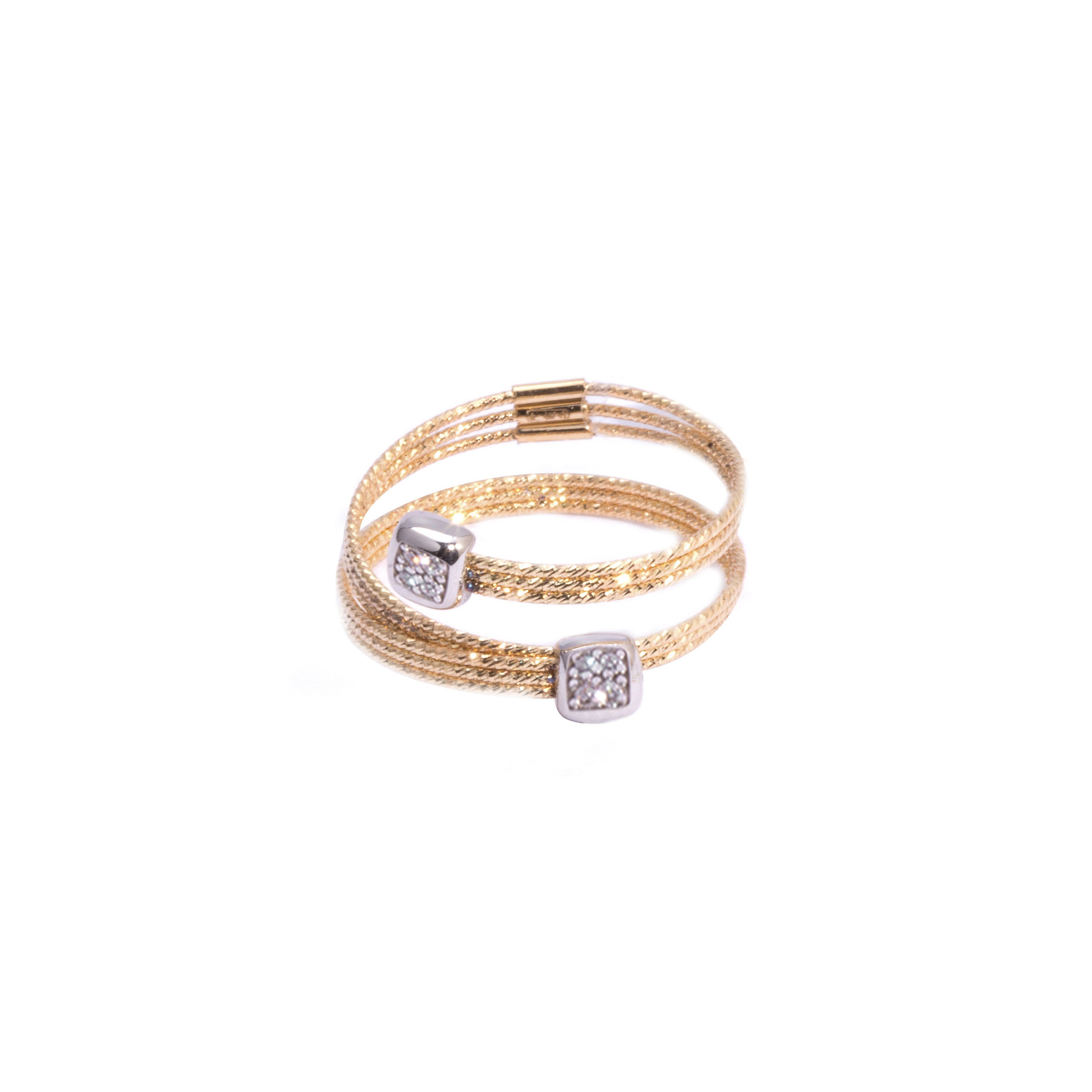 MUSA ring 2 rows SQUARE PAVÈ