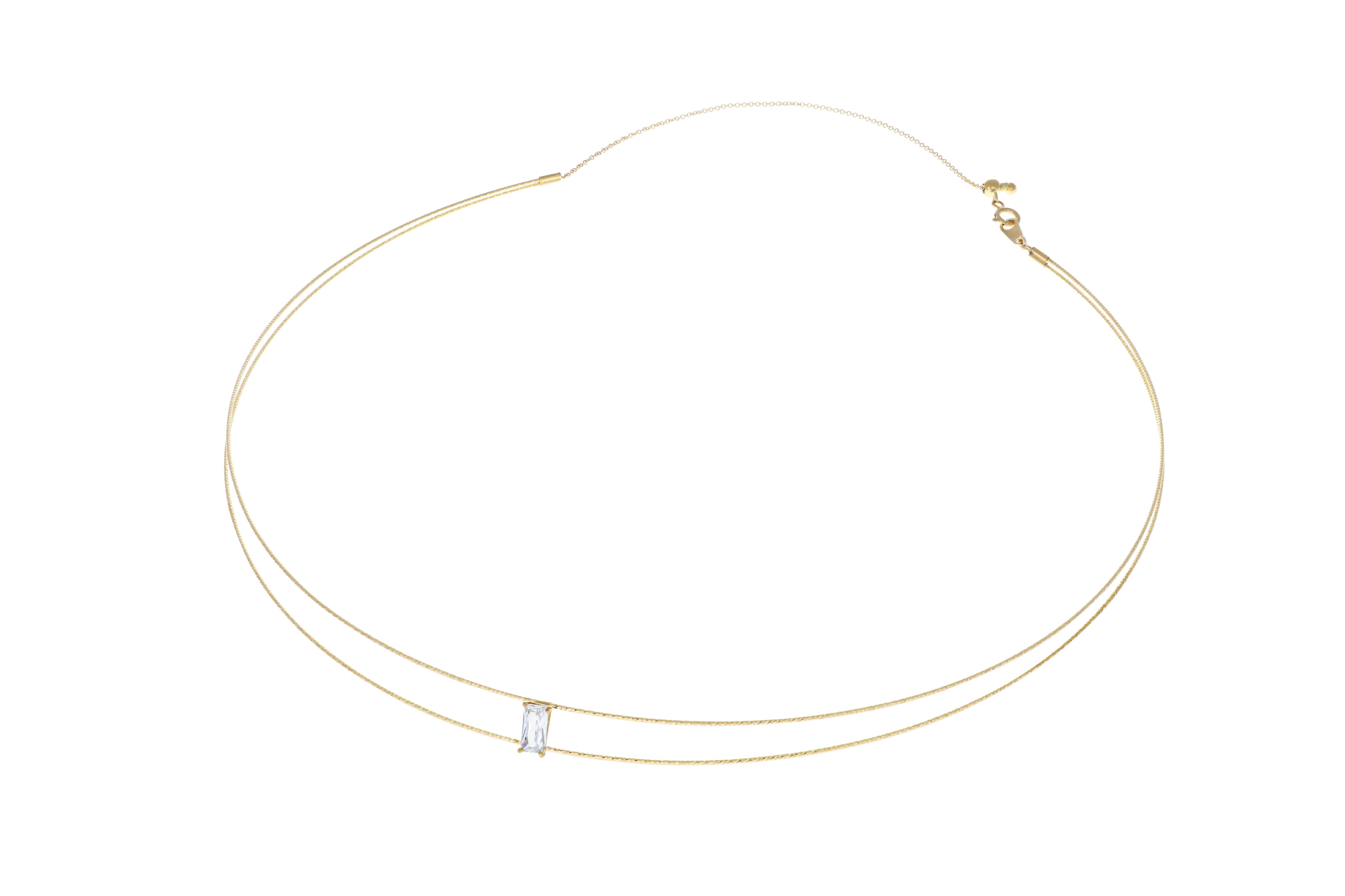 BAGUETTE necklace 2 rows